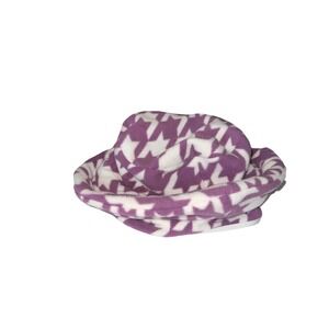 Merona Purple Houndstooth Fleece Bucket Hat One Size Winter Cozy Lined Retro